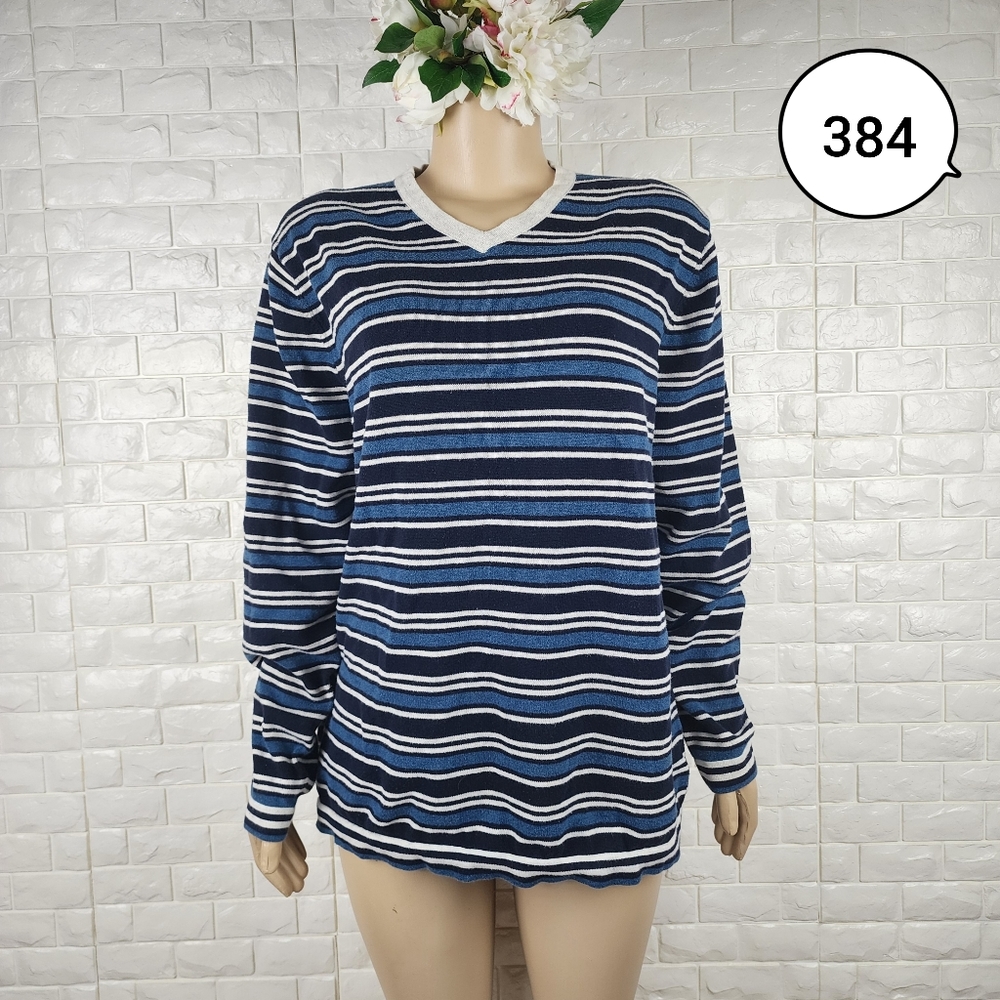 sebastian cooper xl stripe vneck sweater